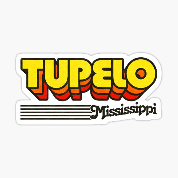 "Tupelo, Mississippi Retro Stripes" Sticker by retroready Redbubble