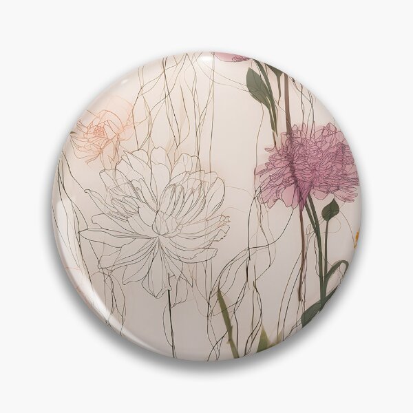 Item preview,  Floral lineart collage mix in vertical lines designed and sold by EmeraldeaArt.