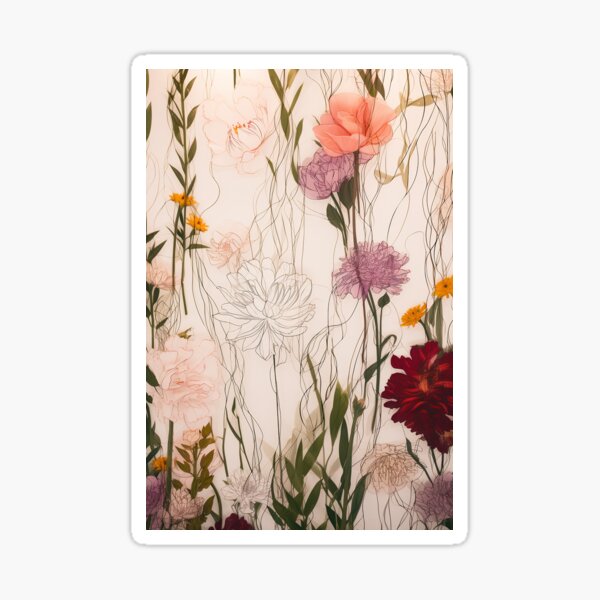 The Delicate Charm of Dried Florals - Pressed Dried flowers on white  background | Poster