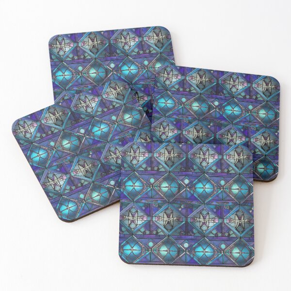 Item preview, Purple Aquamarine Ocean Blue Stained Glass Pattern designed and sold by Sturdust.