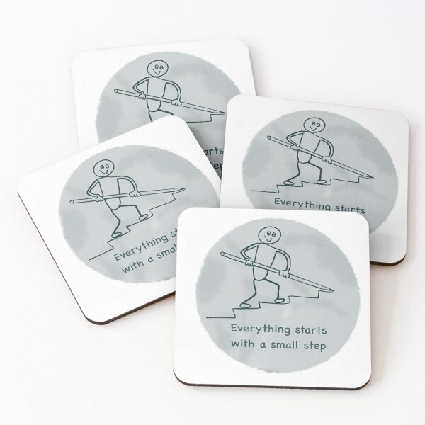 Item preview, Motivational design everything starts with a small step print art designed and sold by Hannonaa.