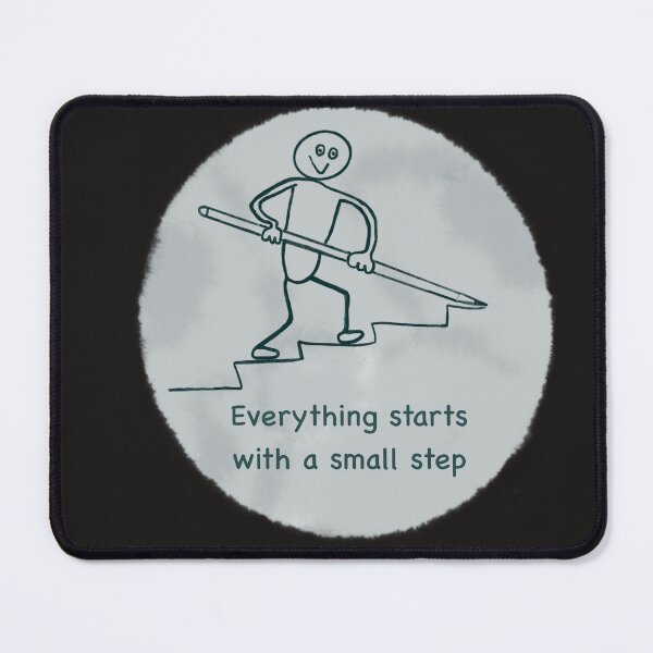 Item preview, Motivational design everything starts with a small step print art designed and sold by Hannonaa.