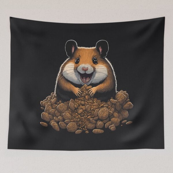 Item preview, Hamster in a nut pile, funny, rodent designed and sold by Hypershirty.