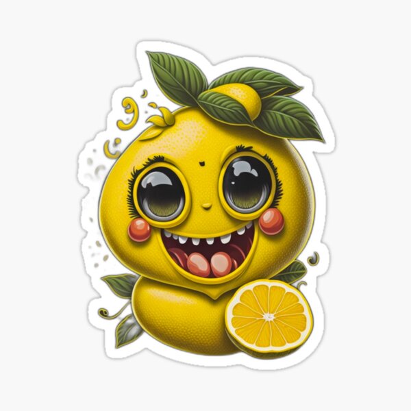  Cute Smiling Lemon Fruits Funny Badge Reel Metal