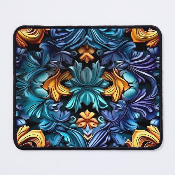 Item preview, Vibrant Floral Woodcarving Pattern Art designed and sold by GiveMeMood.