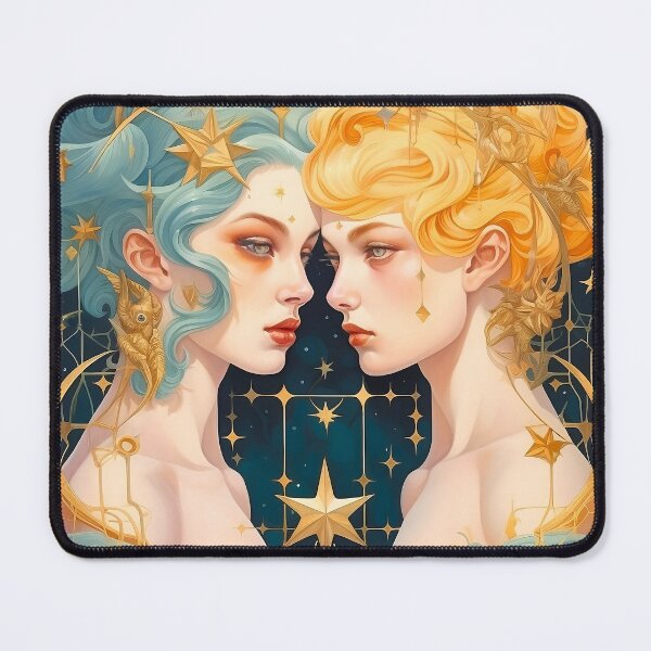 Item preview, Twice the Charm: Gemini Zodiac Gear for the Clever and Curiously Quick-Witted Twins! designed and sold by Silverstormer.