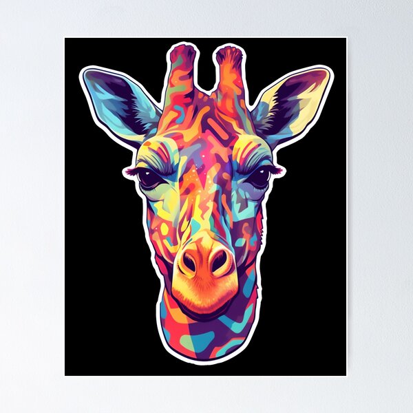 Item preview, AI Generated Trippy Giraffe Psychedelic Animal Art designed and sold by Basti09.