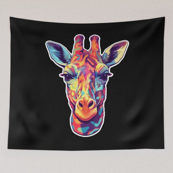 Item preview, AI Generated Trippy Giraffe Psychedelic Animal Art designed and sold by Basti09.