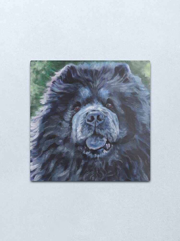 Alternate view of Black Chow Chow fine art dog painting Metal Print