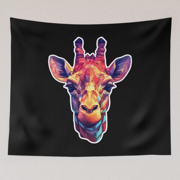 Item preview, AI Generated Trippy Giraffe Psychedelic Animal Art designed and sold by Basti09.
