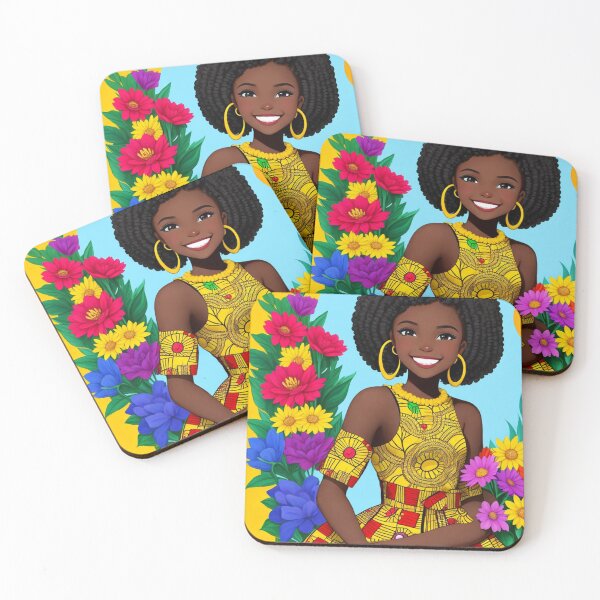 Item preview,  A Beautiful young Black African girl in a floral dress designed and sold by Vintage Designs +.