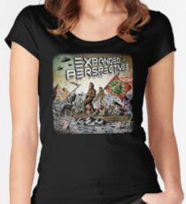 Expanded Perspectives Podcast aliens bigfoot conspiracies big foot sasquatch pyramids ancient america history cryptid crypto monster illuminati egypt Women's Fitted Scoop T-Shirt