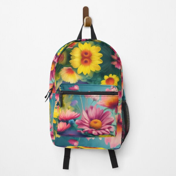 Item preview, Colorful Rose Pattern Design with Pink, Yellow, and Blue Background designed and sold by teebubbleshop.