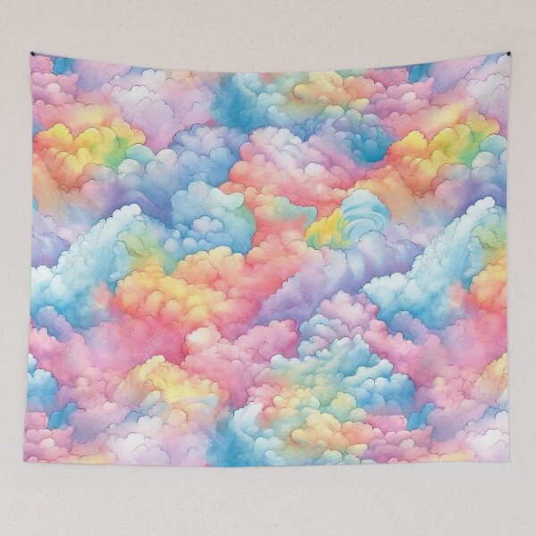 Item preview, Watercolour Rainbow Clouds Seamless Pattern designed and sold by PatternStudios.