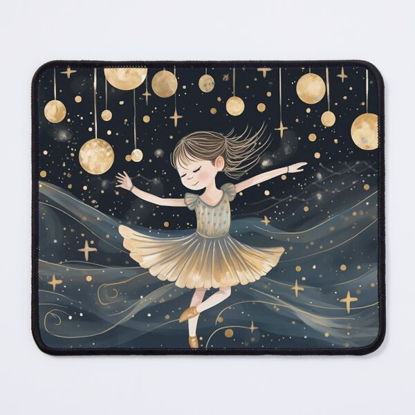 Item preview, cute little ballerina dancing among the stars. Generative AI designed and sold by SunGraphicArt.