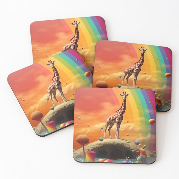 Item preview, AI Generated Trippy Candy Giraffe Psychedelic Animal Rainbow Art designed and sold by Basti09.