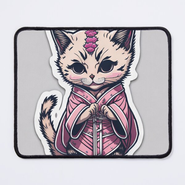 Artikelvorschau, Cute Animal Sticker - Kimono Kitty entworfen und verkauft von ROBIN MACGREGOR.