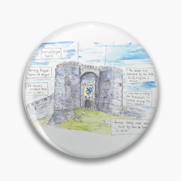 Item preview, Carrickfergus Castle illustration Northern Ireland  designed and sold by DebTheZeb.