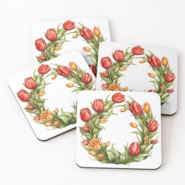 Item preview, Tulips Wreath Clipart, Vibrant Blooms, Spring Florals, Colorful Tulips, Fresh Bouquet, Cheerful Flowers, Garden Charm designed and sold by CoolorPainting.