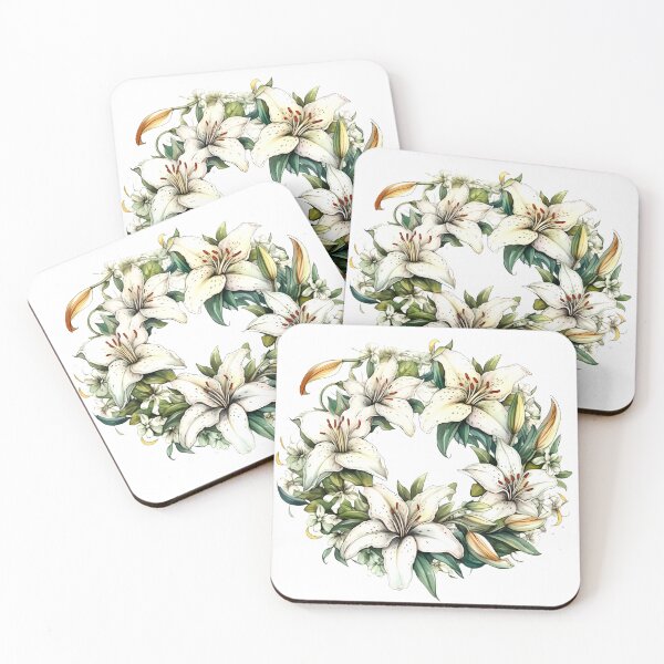 Item preview, Lilies Wreath Clipart, Majestic Blooms, Graceful Florals, Exquisite Lilies, Fragrant Bouquet, Elegant Beauty, Timeless Charm designed and sold by CoolorPainting.