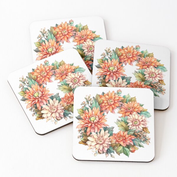 Item preview, Dahlias Wreath Clipart, Bold Blooms, Striking Florals, Vibrant Dahlias, Showstopper Bouquet, Dramatic Beauty, Petal Power designed and sold by CoolorPainting.