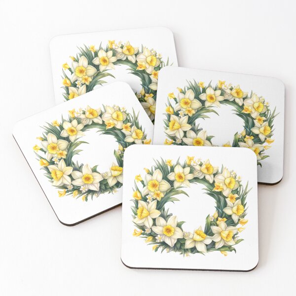 Item preview, Daffodils Wreath Clipart, Spring Blooms, Sunny Florals, Bright Daffodils, Fresh Bouquet, Cheerful Flowers, Garden Delight designed and sold by CoolorPainting.