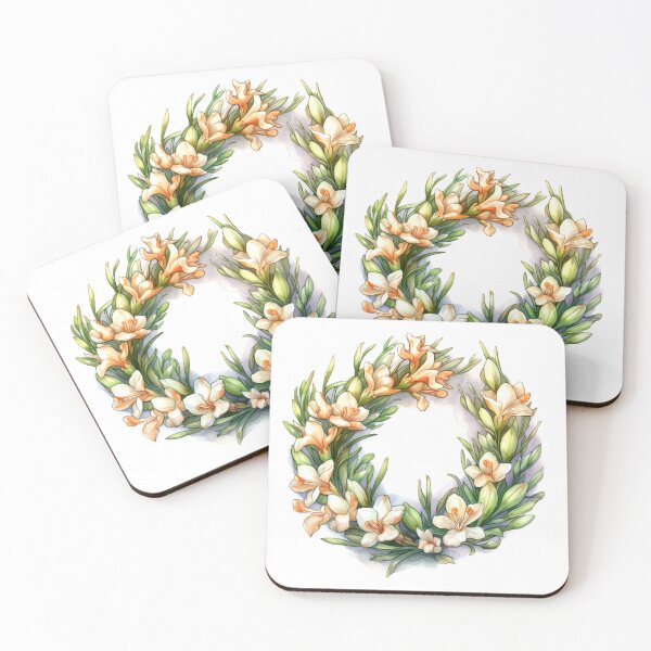 Item preview, Freesias Wreath Clipart, Fragrant Blooms, Sweet Florals, Lovely Freesias, Scented Bouquet, Delicate Beauty, Petal Perfection designed and sold by CoolorPainting.
