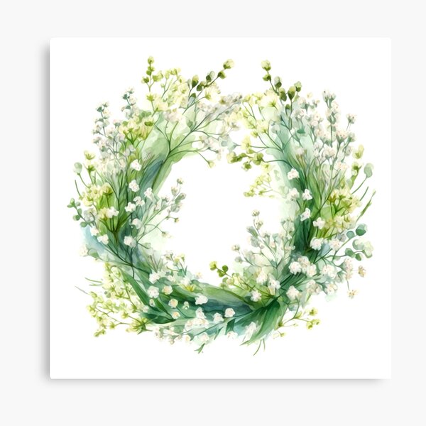 Artikel-Vorschau von Schleierkraut-Kranz-Clipart, luftige Blüten, zarte Blumen, Schleierkraut, skurriler Blumenstrauß, ätherische Schönheit, Blütenblatt-Perfektion, designt und verkauft von CoolorPainting.