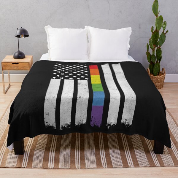 Artikelvorschau, American Flag Gay Lesbian LGBT Pride T-Shirt entworfen und verkauft von JameJoyDesigner.