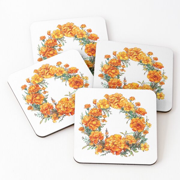 Item preview, Marigolds Wreath Clipart, Vibrant Blooms, Festive Florals, Bold Marigolds, Celebratory Bouquet, Colorful Delight, Playful Petals designed and sold by CoolorPainting.