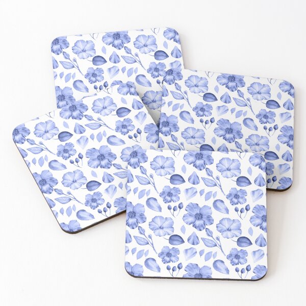 Item preview, Hibiscus flower pattern - blue violet designed and sold by Sankarin.