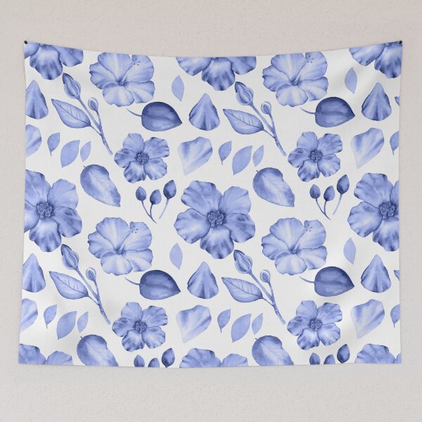 Item preview, Hibiscus flower pattern - blue violet designed and sold by Sankarin.