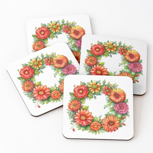Item preview, Zinnias Wreath Clipart, Vibrant Blooms, Bold Florals, Zesty Zinnias, Colorful Bouquet, Cheerful Delight, Petal Power designed and sold by CoolorPainting.