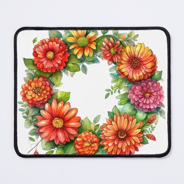 Item preview, Zinnias Wreath Clipart, Vibrant Blooms, Bold Florals, Zesty Zinnias, Colorful Bouquet, Cheerful Delight, Petal Power designed and sold by CoolorPainting.