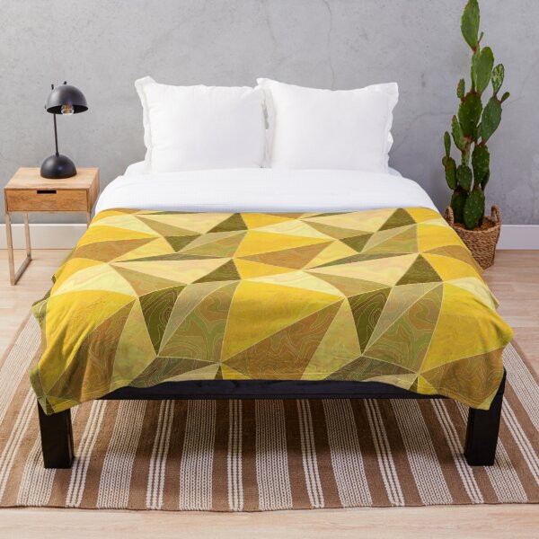 Aperçu de l'œuvre Motif marbré polygonal bas 3d abstrait or et jaune créée et vendue par Osting.