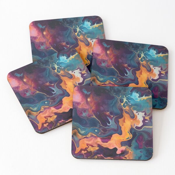 Item preview, Dark Abstract green and blue alcohol ink style artwork designed and sold by KaitJDesign.