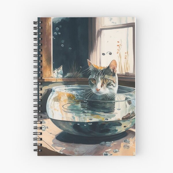 Item preview, Brush Stroke Painting Cat Fish Bowl designed and sold by TimelessStudios.