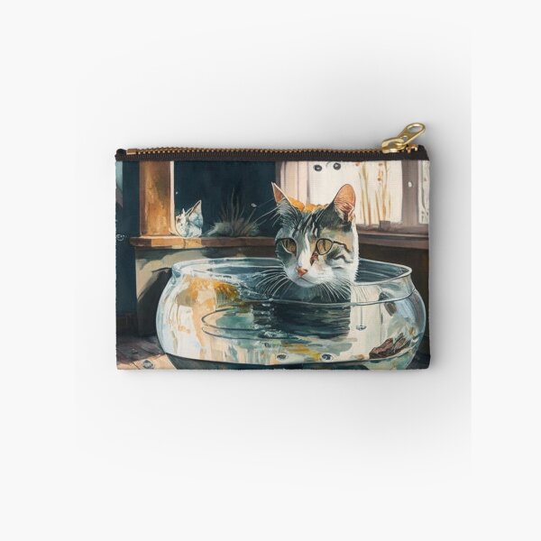 Item preview, Brush Stroke Painting Cat Fish Bowl designed and sold by TimelessStudios.