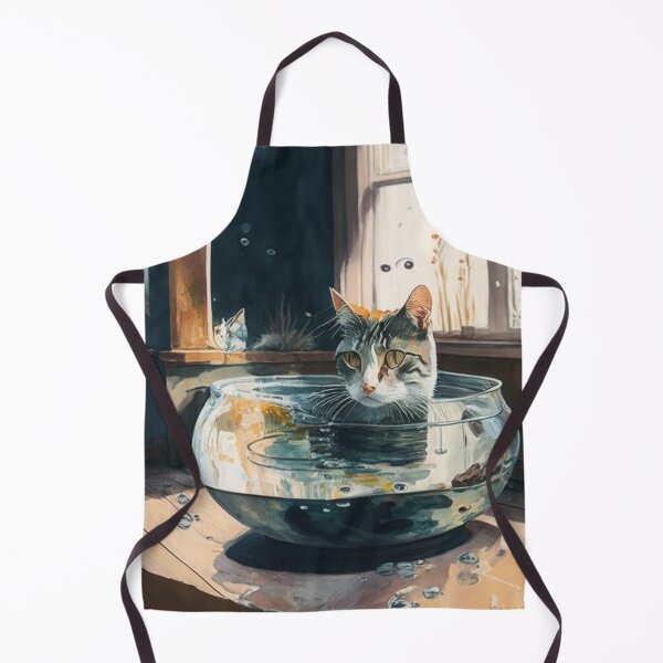 Item preview, Brush Stroke Painting Cat Fish Bowl designed and sold by TimelessStudios.