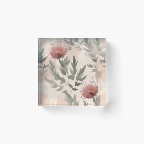 Item preview, Beautiful Native Australian wallpaper for bookcovers and homewares. Melaleuca and blooming flowers, buds and leaves on light background 7 designed and sold by NatTex.