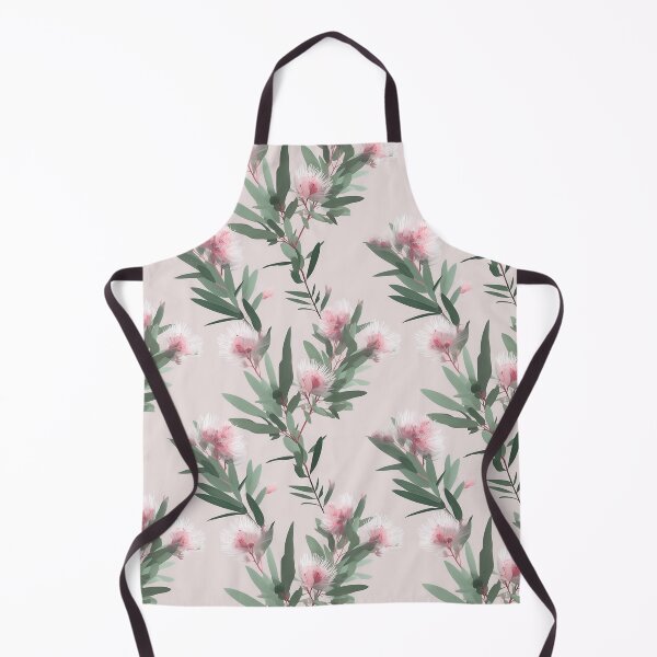 Item preview, Beautiful Native Australian wallpaper for bookcovers and homewares. Melaleuca and blooming flowers, buds and leaves on light background 9 designed and sold by NatTex.