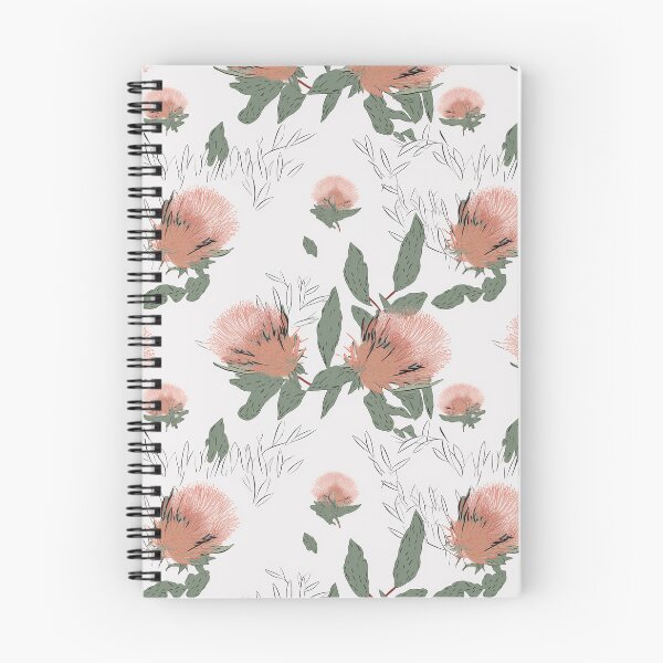 Item preview, Beautiful Native Australian wallpaper for bookcovers and homewares. Melaleuca and blooming flowers, buds and leaves on light background 11 designed and sold by NatTex.