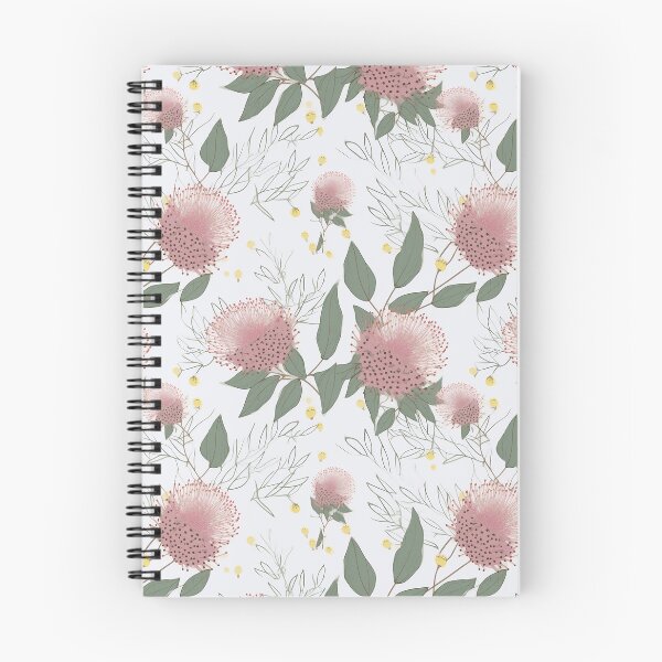 Item preview, Beautiful Native Australian wallpaper for bookcovers and homewares. Melaleuca and blooming flowers, buds and leaves on light background 13 designed and sold by NatTex.