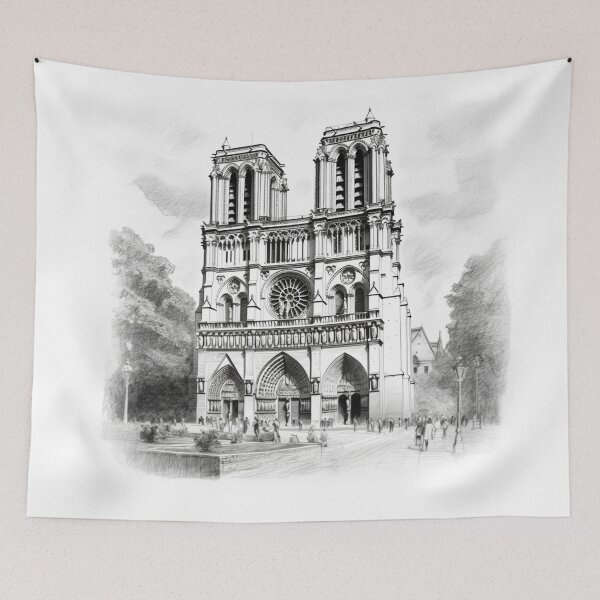 Item preview, Notre Dame Cathedral - Paris designed and sold by Sketch-Shack.