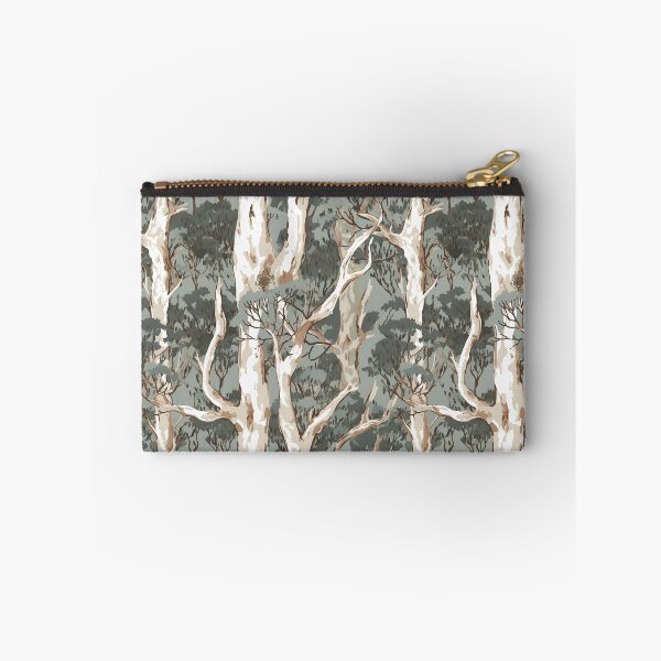 Item preview, Beautiful Native Australian wallpaper for bookcovers and homewares. Moonah Paperbark forest print, tangled eucalypt branches, knotty trunks, tree sihouettes 7 designed and sold by NatTex.