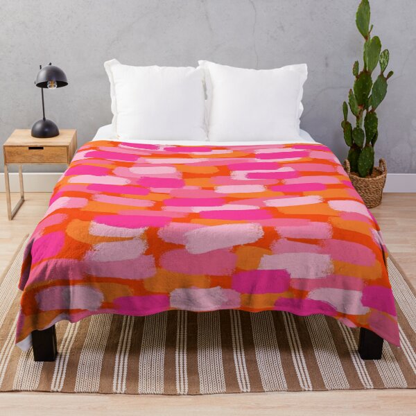 Throw Blanket Bold Coral Magenta Lv Lavender Pink Lipstick Red Mod