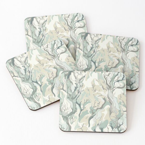 Item preview, Beautiful Native Australian wallpaper for bookcovers and homewares. Light Moonah Paperbark forest print, tangled eucalypt branches, knotty trunks, tree sihouettes 6 designed and sold by NatTex.