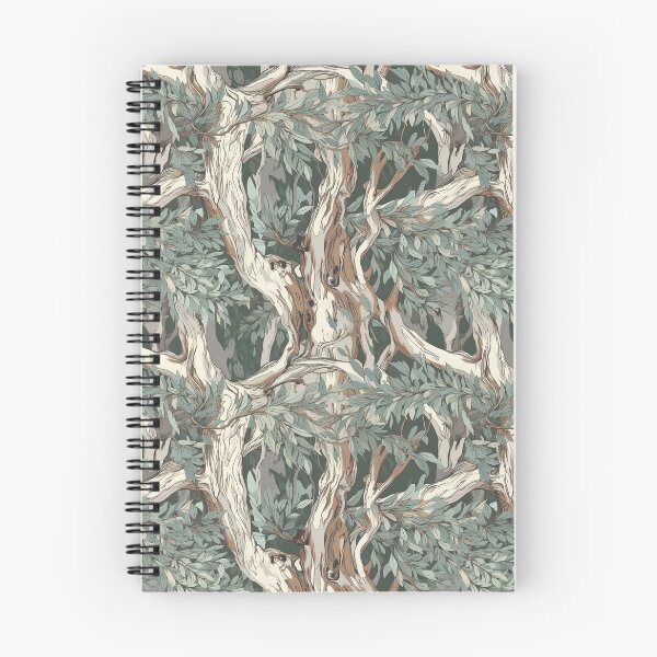 Item preview, Beautiful Native Australian wallpaper for bookcovers and homewares. Light Moonah Paperbark forest print, tangled eucalypt branches, knotty trunks, tree sihouettes 7 designed and sold by NatTex.