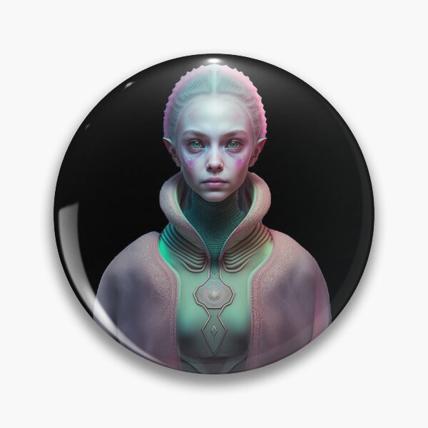 Item preview, Standalone Humanoid Cult Alien with Pink Facial Markings, Teal Eyes designed and sold by LovelaceVisuals.