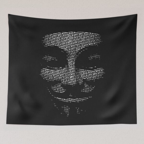Aperçu de l'œuvre Anonymous Guy Fawkes text mask T-Shirt créée et vendue par JameJoyDesigner.